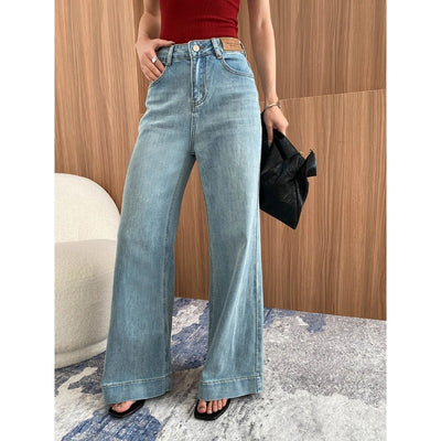 Jeans Talle Alto Elásticos Lavados con Corte Amplio y Cintura Ajustada - Image 2