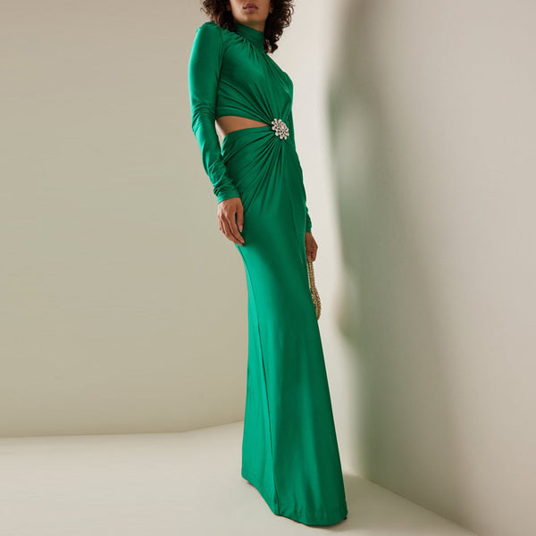 Vestido Largo de Fiesta Elegante con Detalle de Cintura