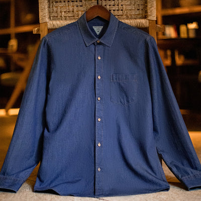 Camisa Vaquera de Trabajo Retro Americana con Bolsillo - Image 9