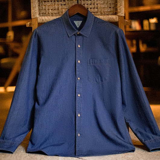 Camisa Vaquera de Trabajo Retro Americana con Bolsillo - Image 9