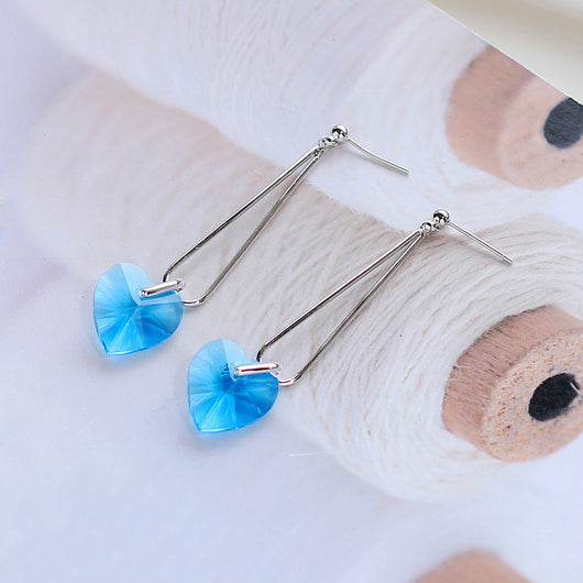 Aretes Largos de Cristal Transparente con Flecos Brillantes - Image 14