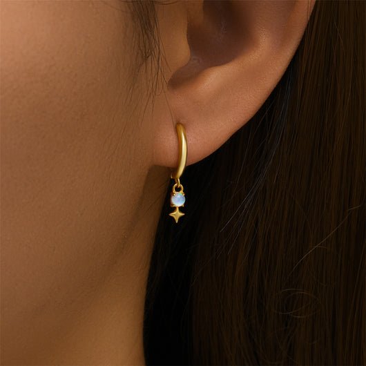 Aretes de Plata Esterlina S925 con Ópalo Azul y Diamantes - Diseño Europeo - Image 29
