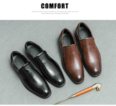 Zapatos de Cuero Formales Estilo Británico Retro para Hombre - Image 8
