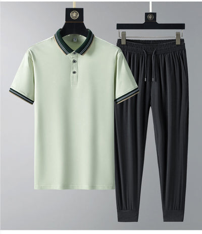Conjunto de Polo y Pantalón Largo Transpirable de Secado Rápido para Hombre - Image 9
