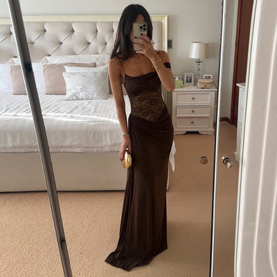 Vestido Maxi Elegante de Encaje Espalda Descubierta para Mujer - Image 5