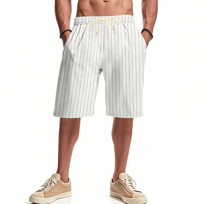 Shorts de Lino Holgados Transpirables Estilo Americano para Playa - Image 21