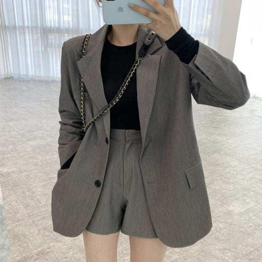 Blazer Suelto Primavera con Short A-Line de Cintura Alta para Mujer - Image 13