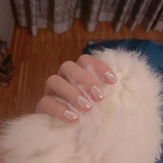 Kit de Uñas Postizas Desmontables Efecto Llama Azul - Diseño Europeo