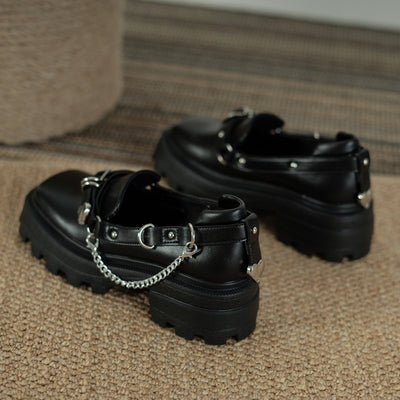 Zapatos Mary Jane Punta Cuadrada Estilo Británico Clásico - Image 9