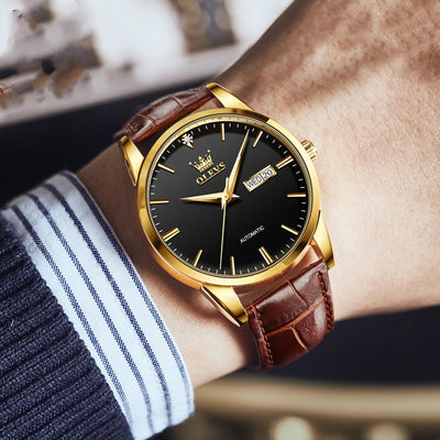 Reloj Mecánico para Hombre Elegante Resistente al Agua con Correa