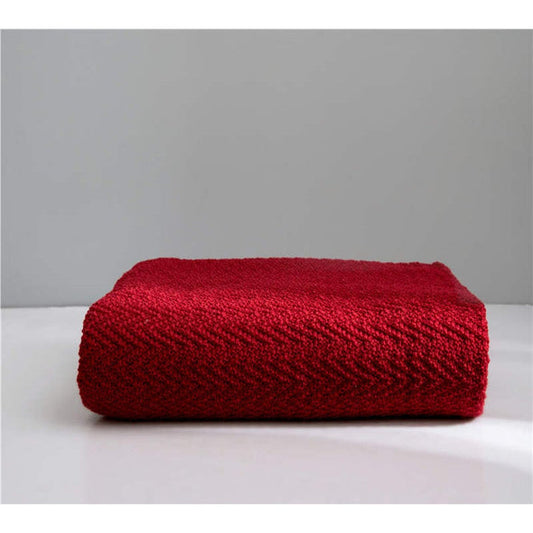Manta Tejida de Lana Roja Cálida y Acogedora 130cm x 160cm - Image 2