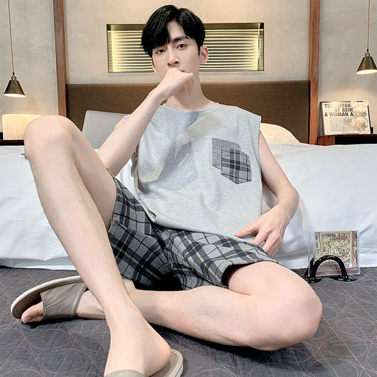 Pijama Tipo Chaleco sin Mangas para Hombre - Algodón Puro Verano - Image 16