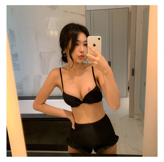 Traje de Baño Conservador Manga Larga Tipo Bikini Dividido - Image 11