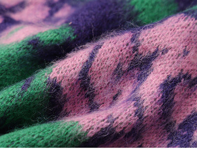 Suéter Pullover para Mujer con Cuello Redondo y Jacquard Floral Bicolor - Image 10