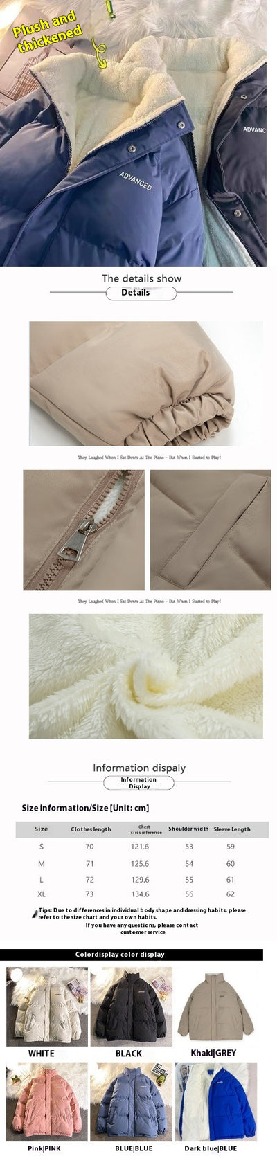 Abrigo Acolchado Estilo Hong Kong con Forro Polar - Chaqueta Suelta de Algodón - Image 10