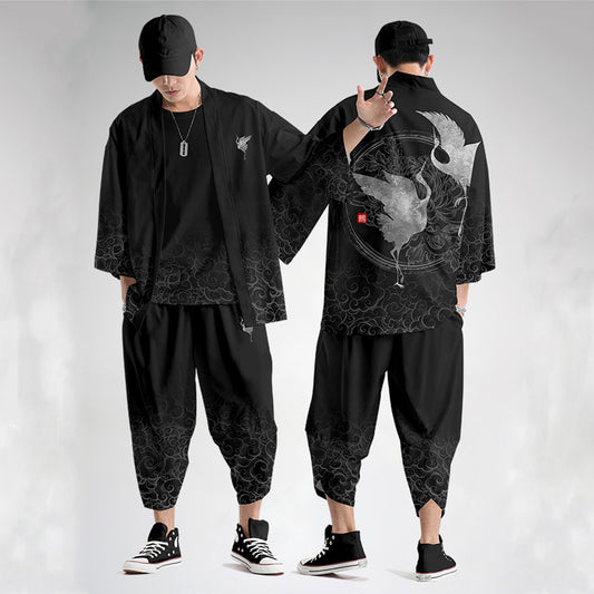Kimono de Protección Solar Estilo Tradicional - Cardigan de Tres Cuartos