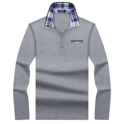 Playera Casual Ejecutiva con Solapa Fleece Suelta en Color Sólido para Hombre - Image 4