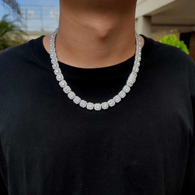 Cadena Hip Hop Cuadrada de Piedra de Caramelo - Collar y Pulsera - Image 54