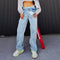 Jeans Rectos Cintura Alta con Botones de Personalidad para Mujer