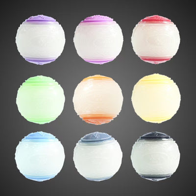Orange and blue two-tone pet toy ball with textured surfaces for dog molar cleaning and training. - Image 5