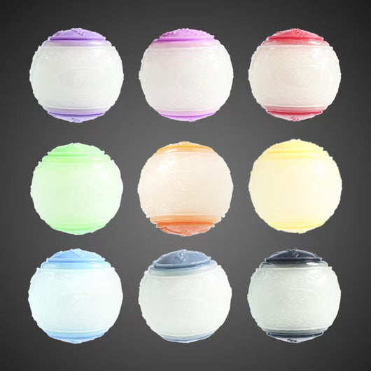 Orange and blue two-tone pet toy ball with textured surfaces for dog molar cleaning and training. - Image 5