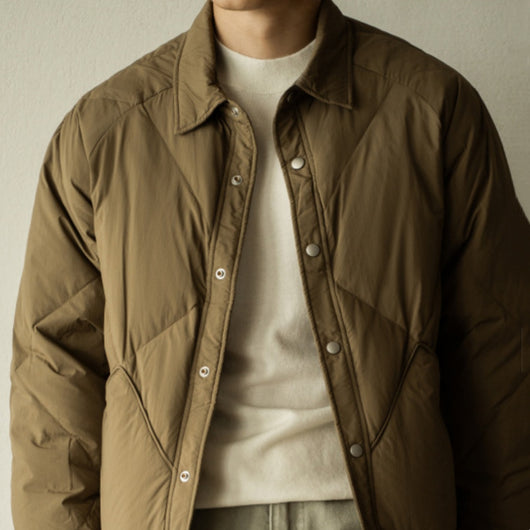 Chaqueta de Invierno Acolchada para Hombre con Cuello Tipo Camisa