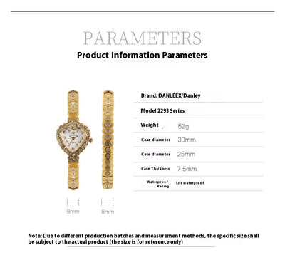 Reloj de Mujer Personalizado con Diamantes y Corazón de Rhinestones - Image 8