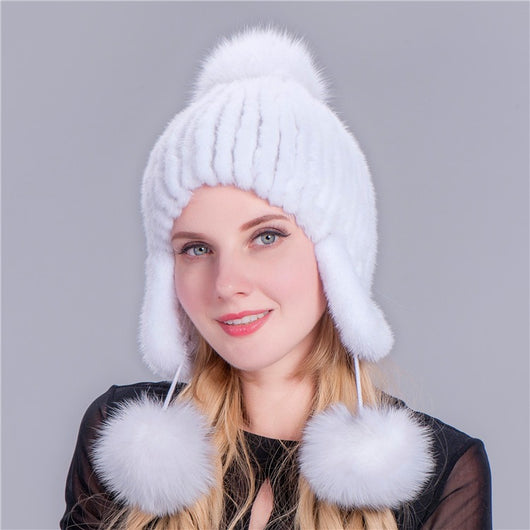 Gorro de Visón Tejido con Protección Térmica para Oídos - Image 5