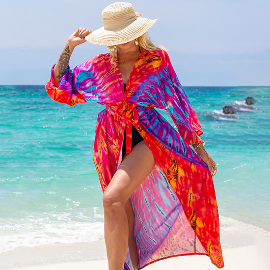 Blusa Cardigan Playero con Estampado - Falda Bikini Versátil - Image 15