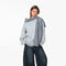 Sudadera Cuadriculada con Capucha Falsa Dos Piezas - Manga Larga Casual