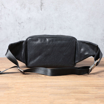 Mochila Bandolera de Cuero para Hombre - Bolso Cruzado Compacto
