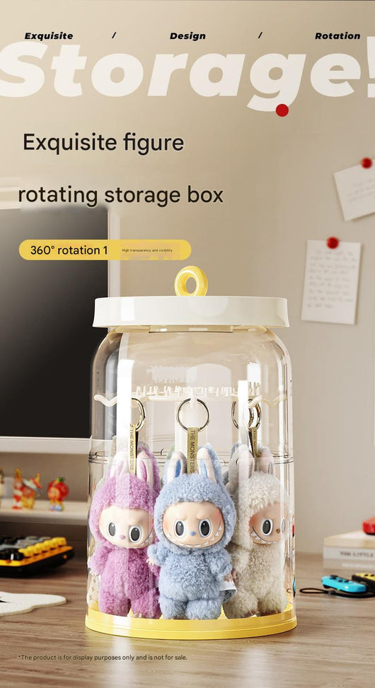 Vitrina Giratoria para Figuras Labubu y Blind Box con Funda Protectora