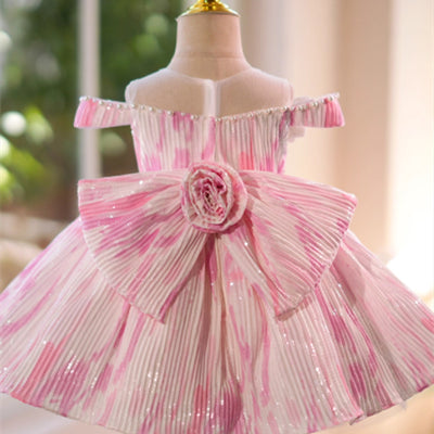 Vestido Princesa Niña Retro con Moño - Diseño Versátil Todo Uso - Image 3
