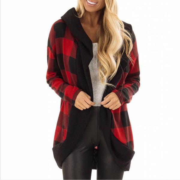 Cardigan Suelto con Capucha de Terciopelo para Otoño e Invierno