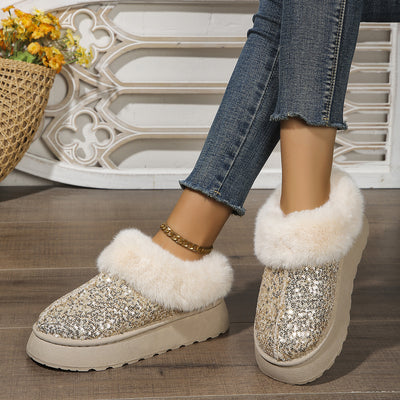 Pantuflas Invierno Mujer con Lentejuelas y Suela Gruesa Acolchada - Cálidas para Casa y Exterior - Image 16