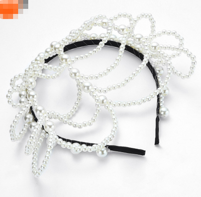 Tiara Nupcial Elegante con Adorno de Perlas en la Frente - Image 8