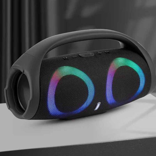 Parlante Portátil War Drum con Bluetooth, Luces RGB y Resistencia al Agua