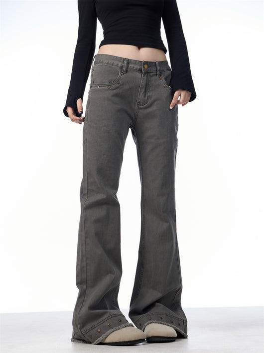 Pantalones Skinny Retro Talle Alto Elásticos con Bota Acampanada para Mujer - Image 7