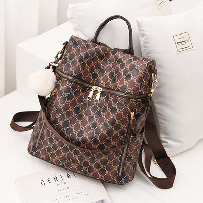 Mochila Casual de Cuero PU con Doble Asa y Estampado Fashion para Mujer - Image 3