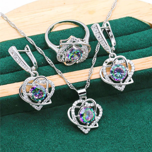 Conjunto de Joyería Elegante: Anillo, Collar, Aretes y Pulsera