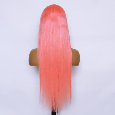 Peluca Frontal de Encaje 13x4 Cabello Natural Liso Rosa Claro con Banda - Image 10