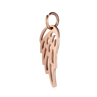 Colgante Alas en Acero Inoxidable Chapado en Oro y Oro Rosa Pulido - Image 3
