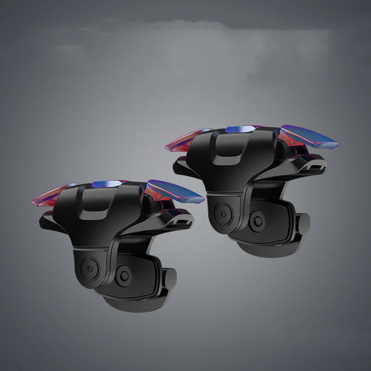 Black mobile phone gaming trigger with iridescent mechanical buttons for touch screen mobile phones. - Image 2