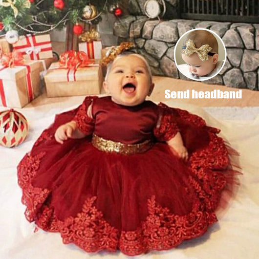 Vestido de Niña de un Año Dama de Honor Floral