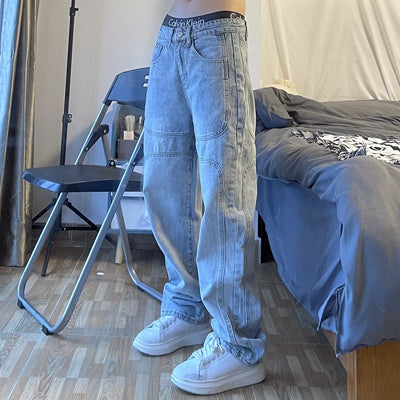 Jeans Retro Straight Fit con Lavado Vintage - Unisex Moda Urbana