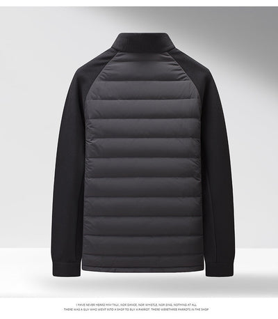 Chaqueta Acolchada de Plumón Ligera y Cálida con Cuello Alzado y Parches - Image 13