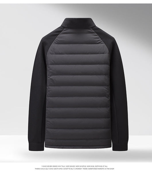 Chaqueta Acolchada de Plumón Ligera y Cálida con Cuello Alzado y Parches - Image 13