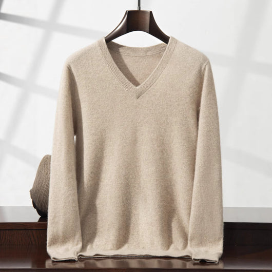 Suéter Minimalista Cuello en V para Hombre - Image 2
