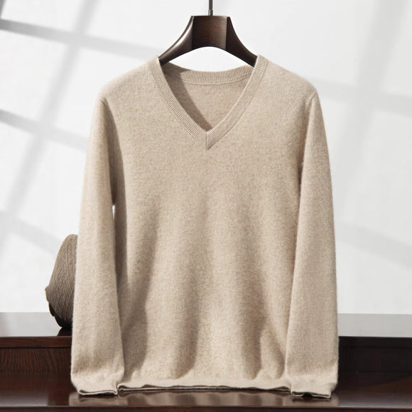Suéter Minimalista Cuello en V para Hombre