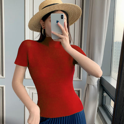 Blusa Elegante de Gasa con Cuello Medio - Top Sofisticado para Mujer - Image 10